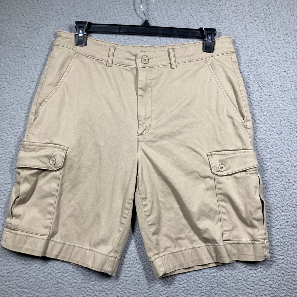 St Johns Bay Cargo Shorts Mens 36 x 9 Tan Gorpcore Relaxed Fit Utility Hiking
